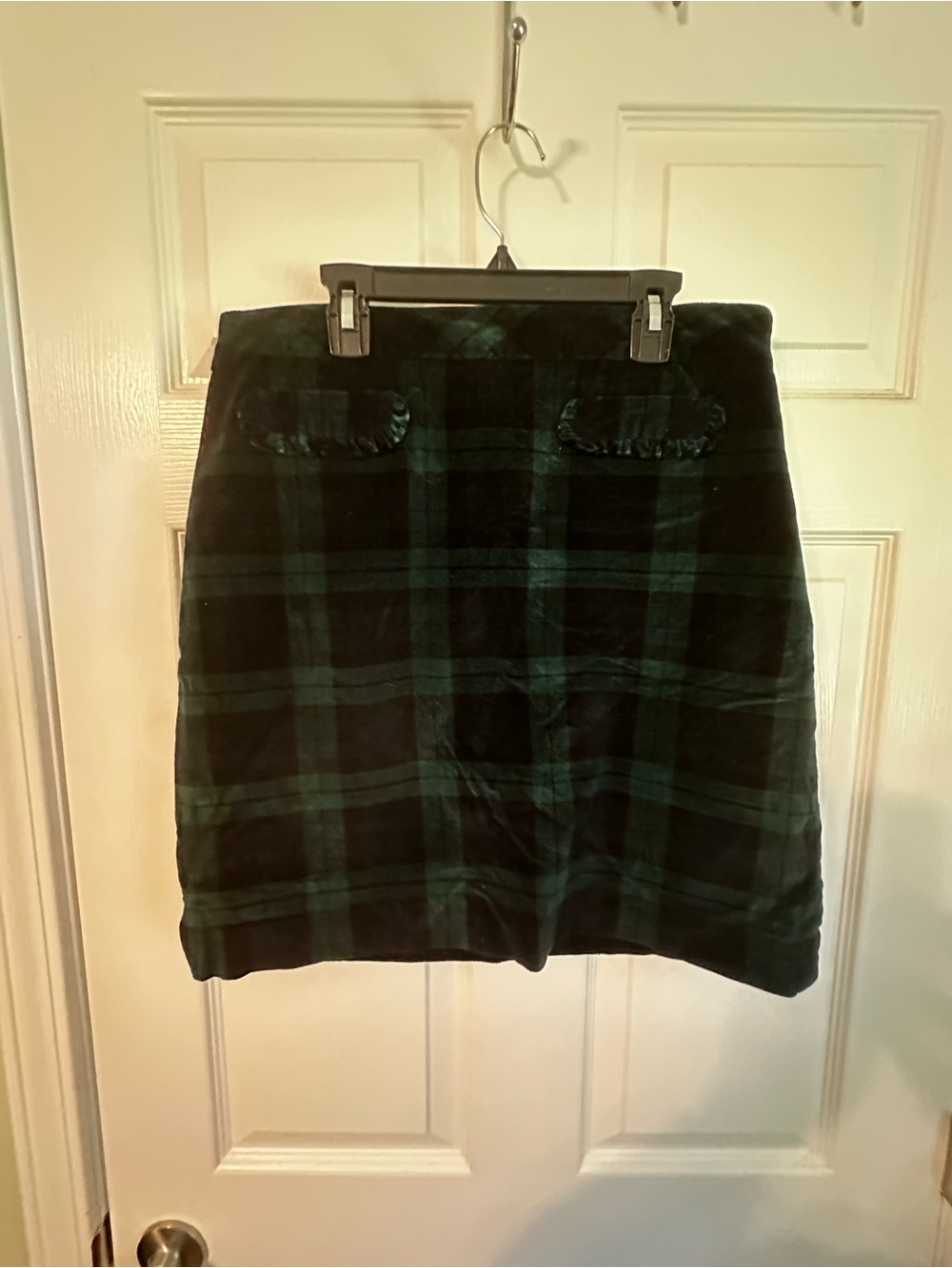 Talbots Black and Green Plaid Mini Skirt